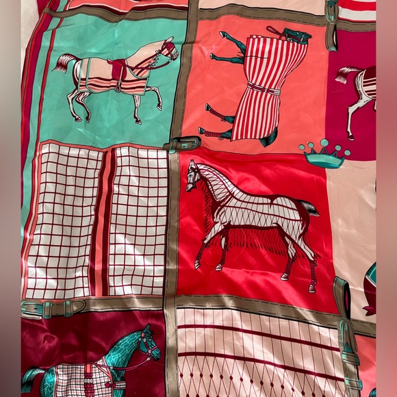 Accessories - Colorful Equestrian Print Scarf